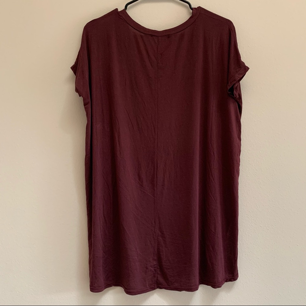 Brandy Melville Maroon Short Sleeve Lounge Shirt - Picture 4 of 4